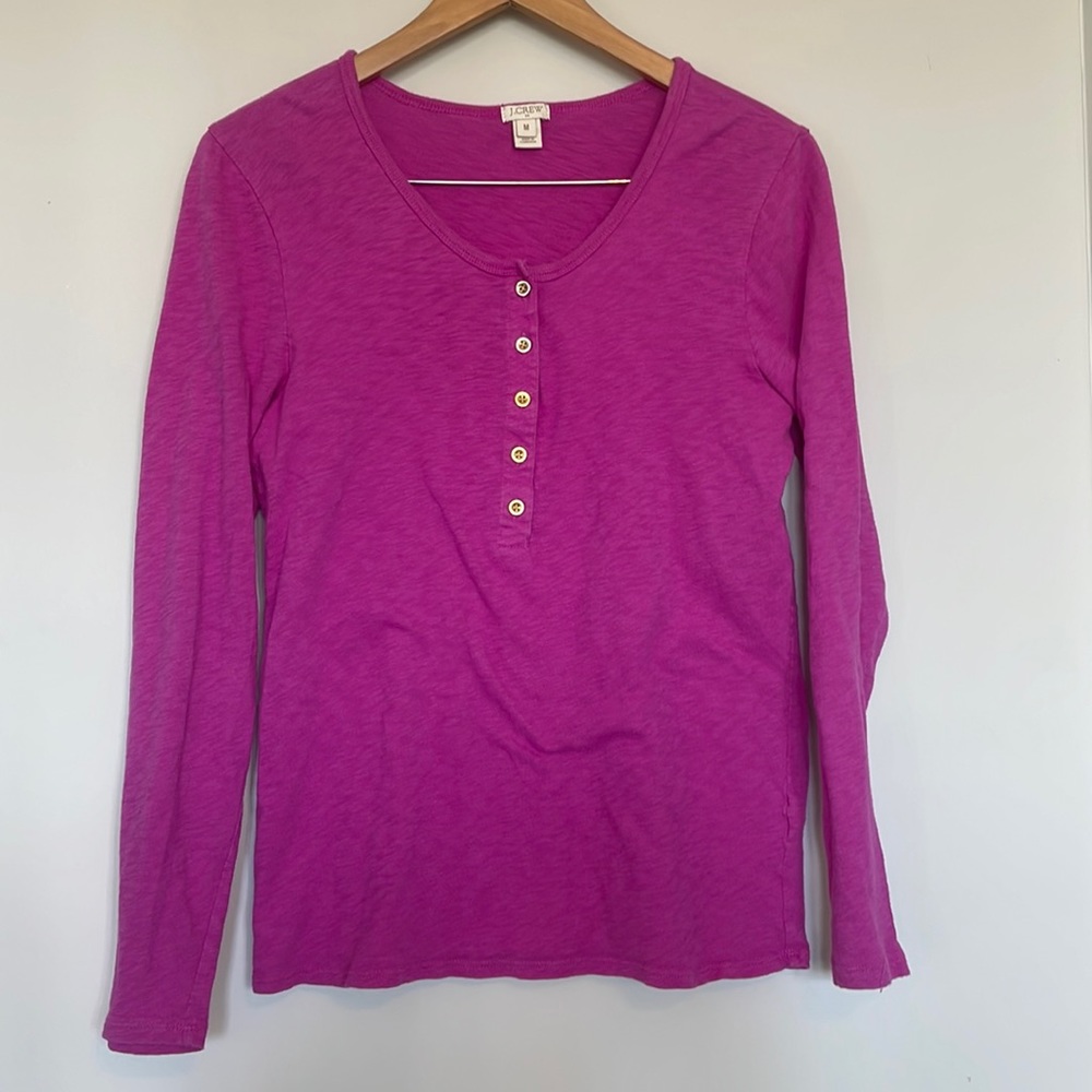 J. Crew Long Sleeve Henley Sz M